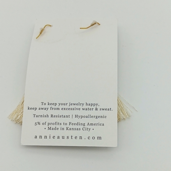 Annie Austen Tassel Earrings Cream NWT - Picture 4 of 5